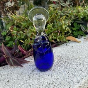 Blue Glass Angel Figurine